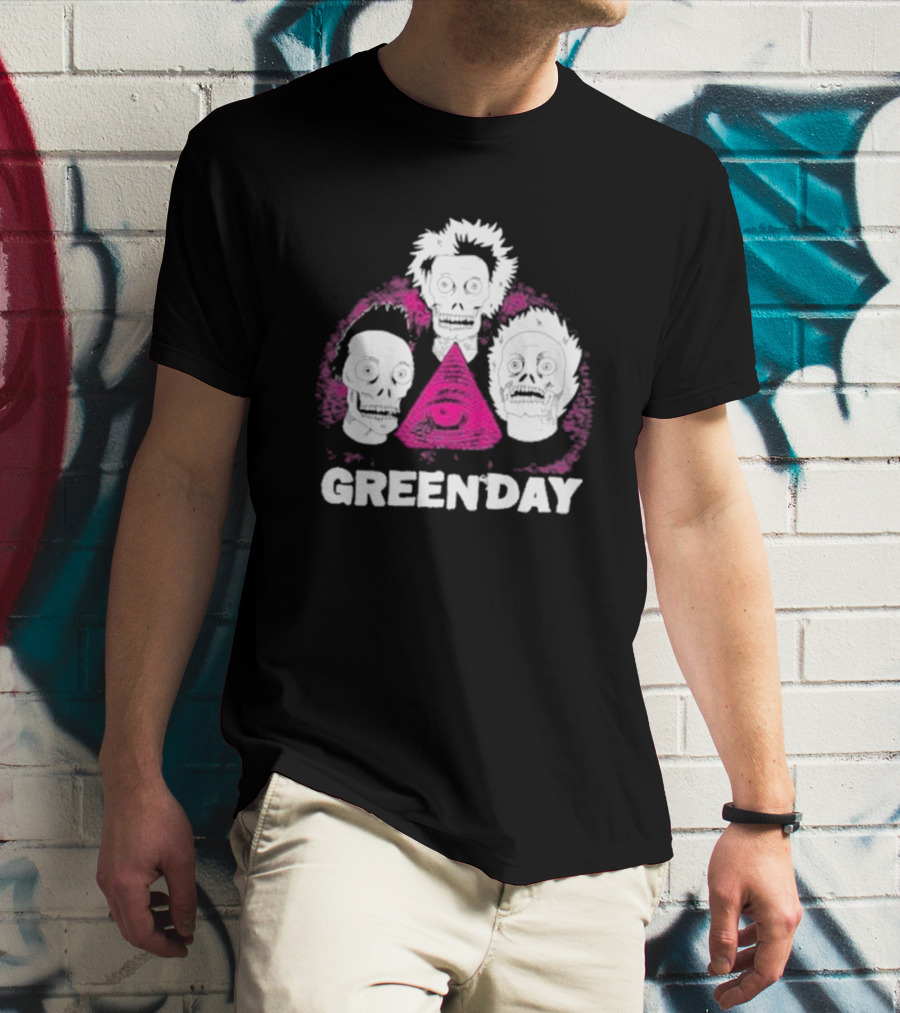 Green Day Zombie Pyramid Emo Skull T-Shirt