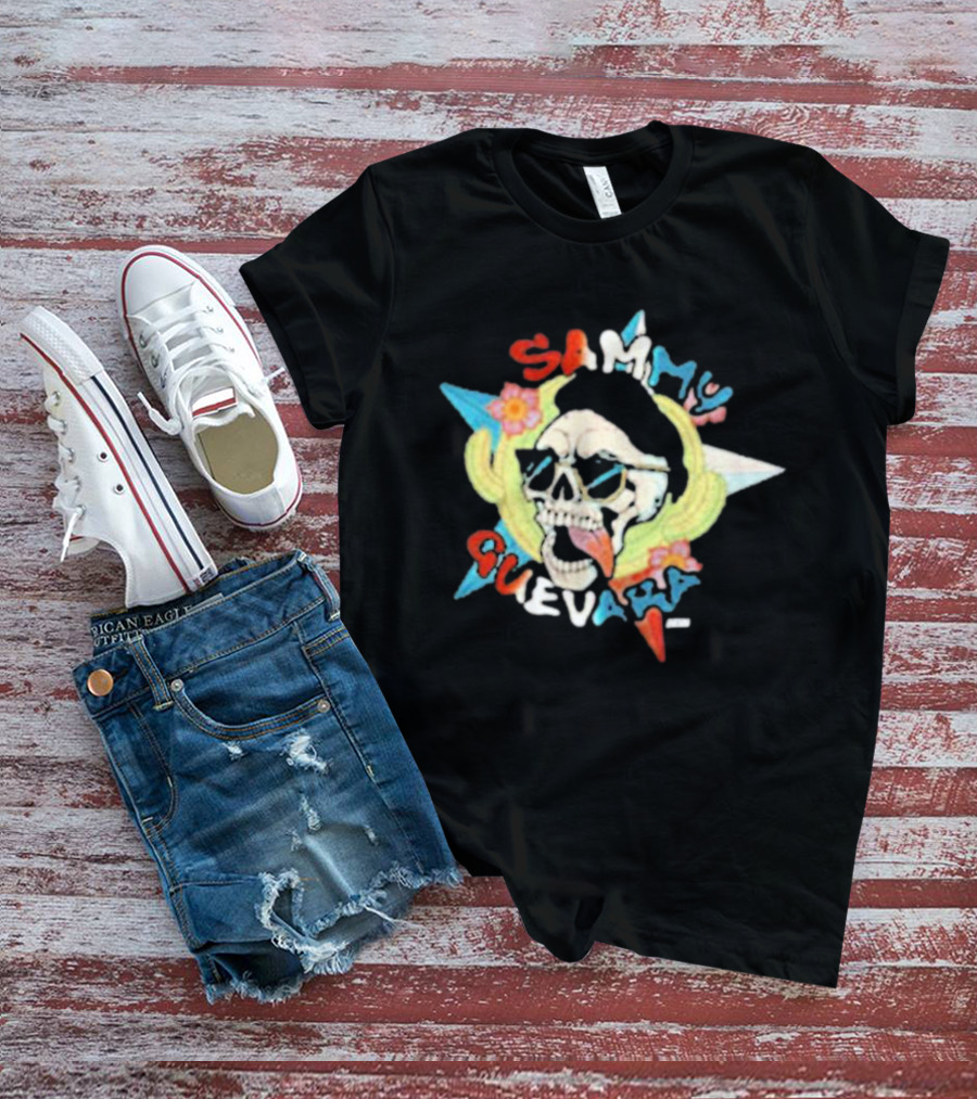Sammy Guevara Skull With Sunglasses And Colorful Star T-Shirt