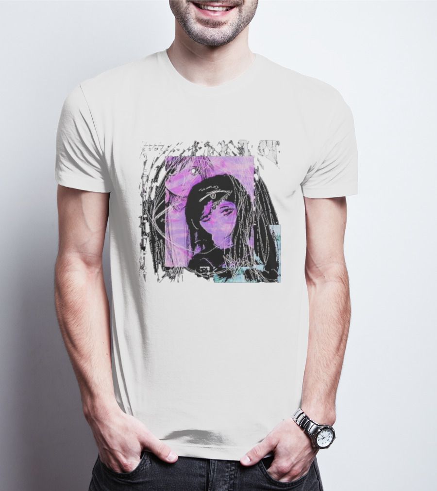 Cynthoni Sewerslvt Anime Aesthetic Purple Glitch T-Shirt