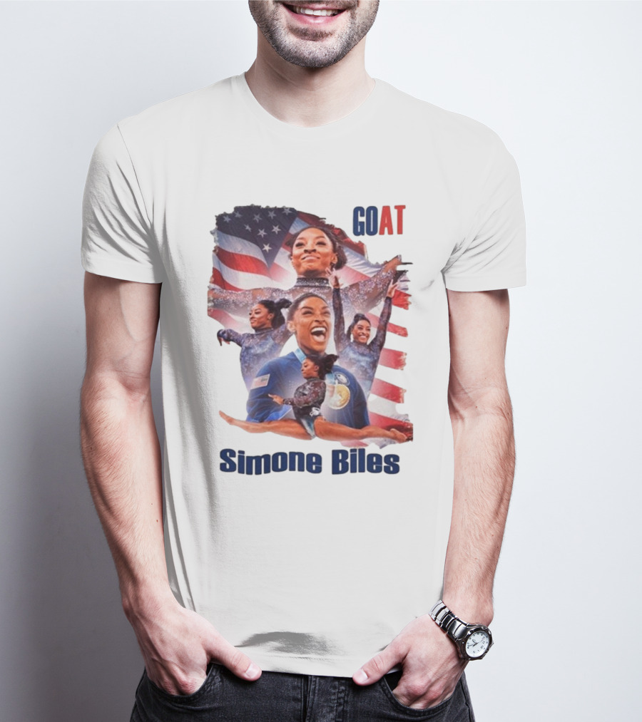 Simone Biles GOAT American Flag T-Shirt