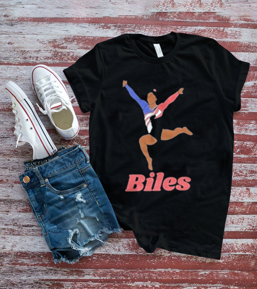 Biles Gymnastics Athlete In Flag Colors T-Shirt