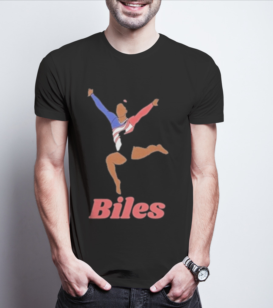 Biles Gymnastics Athlete In Flag Colors T-Shirt