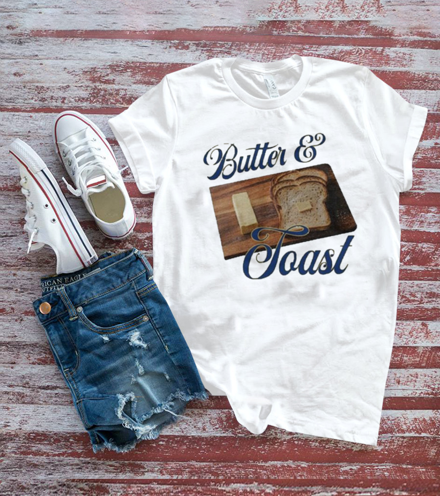 Middleclassfancy Butter And Toast Bread Slice With Butter Block T-Shirt