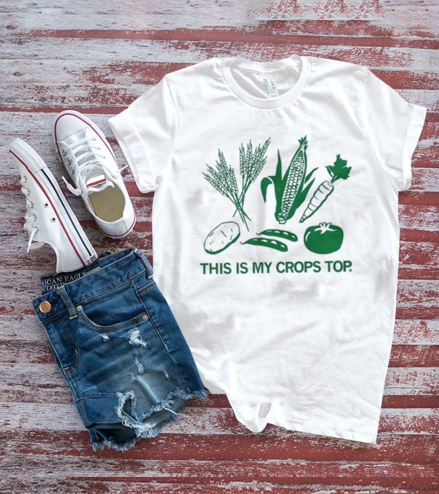 Raygun This Is My Crops Top With Vegetables Corn Carrot Tomato Peas Wheat T-Shirt