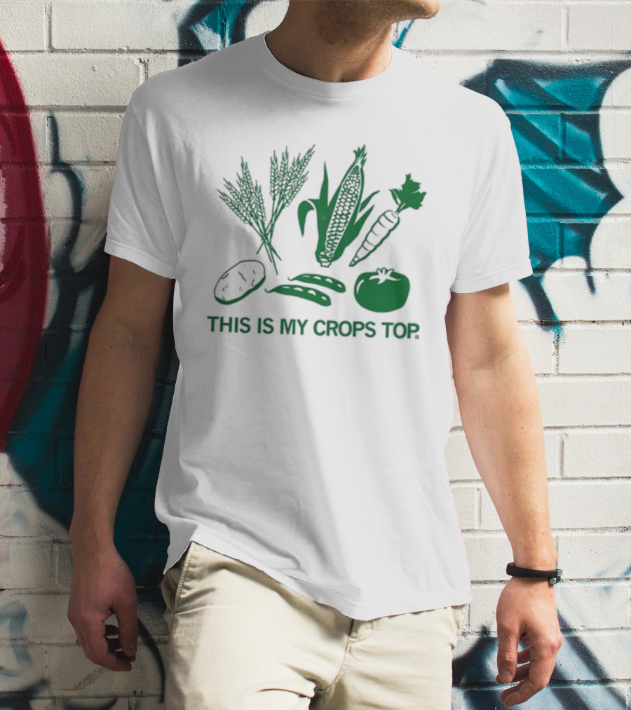 Raygun This Is My Crops Top With Vegetables Corn Carrot Tomato Peas Wheat T-Shirt