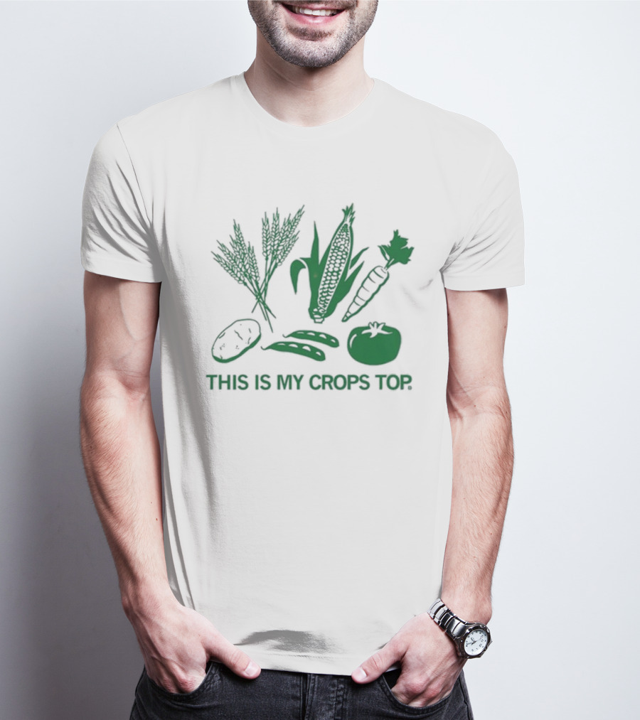 Raygun This Is My Crops Top With Vegetables Corn Carrot Tomato Peas Wheat T-Shirt