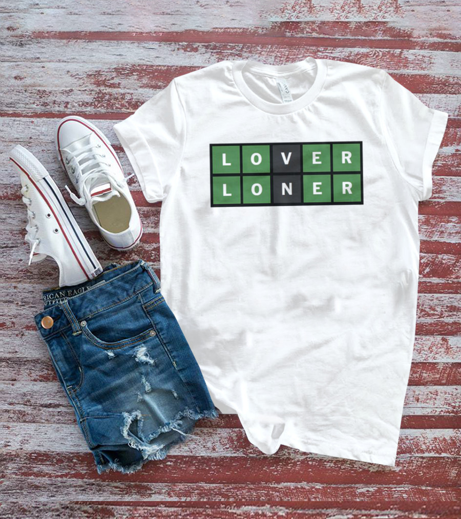 The Wolves Lover Loner Word Game Puzzle Blocks T-Shirt