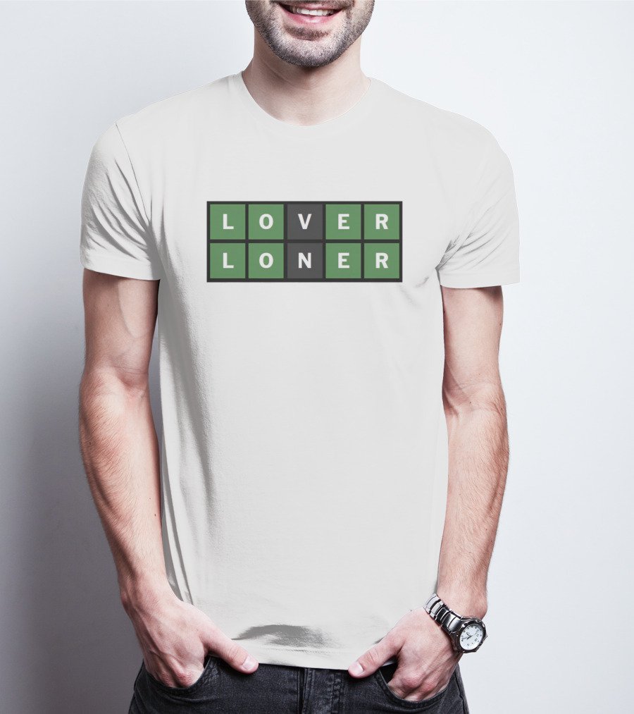 The Wolves Lover Loner Word Game Puzzle Blocks T-Shirt