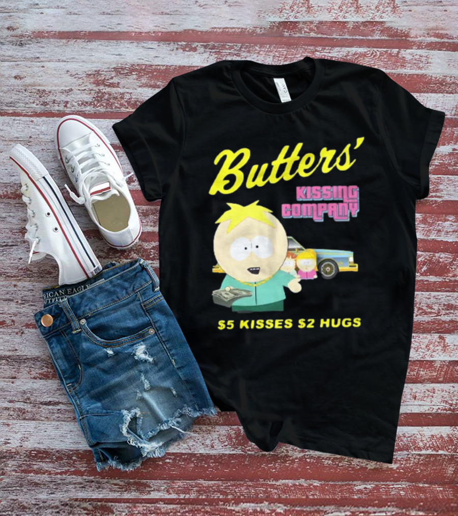 Butters' Kissing Company $5 Kisses $2 Hugs South Park Character T-Shirt