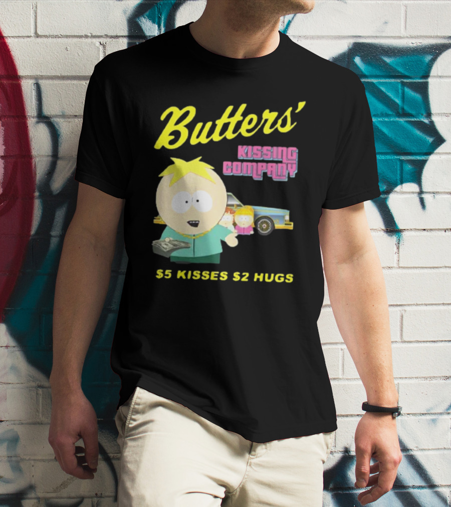 Butters' Kissing Company $5 Kisses $2 Hugs South Park Character T-Shirt