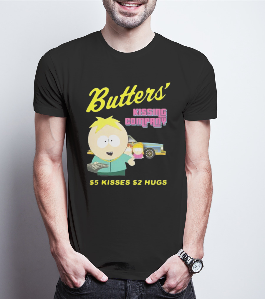 Butters' Kissing Company $5 Kisses $2 Hugs South Park Character T-Shirt