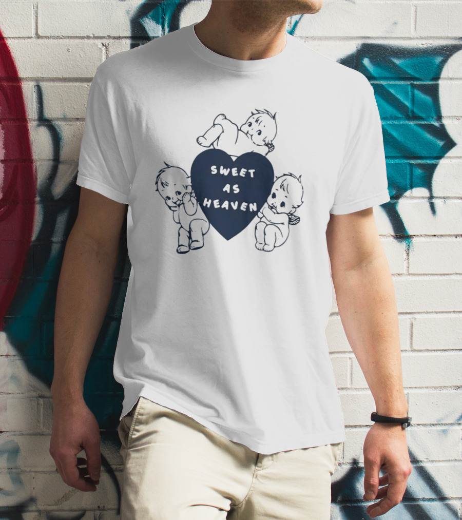 Sweet As Heaven Cherubs Blue Heart T-Shirt