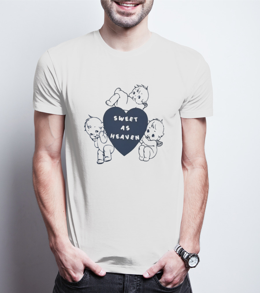 Sweet As Heaven Cherubs Blue Heart T-Shirt