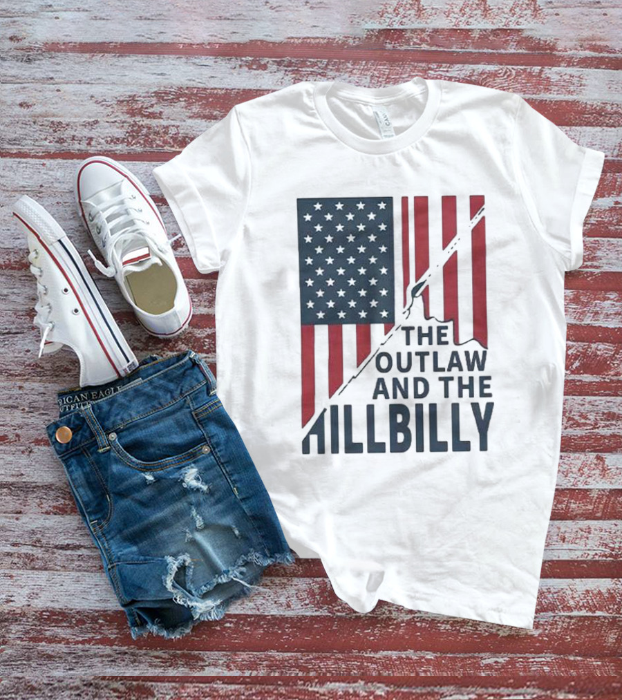 The Outlaw And The Hillbilly American Flag T-Shirt