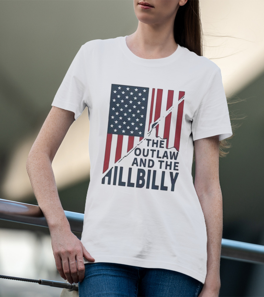 The Outlaw And The Hillbilly American Flag T-Shirt