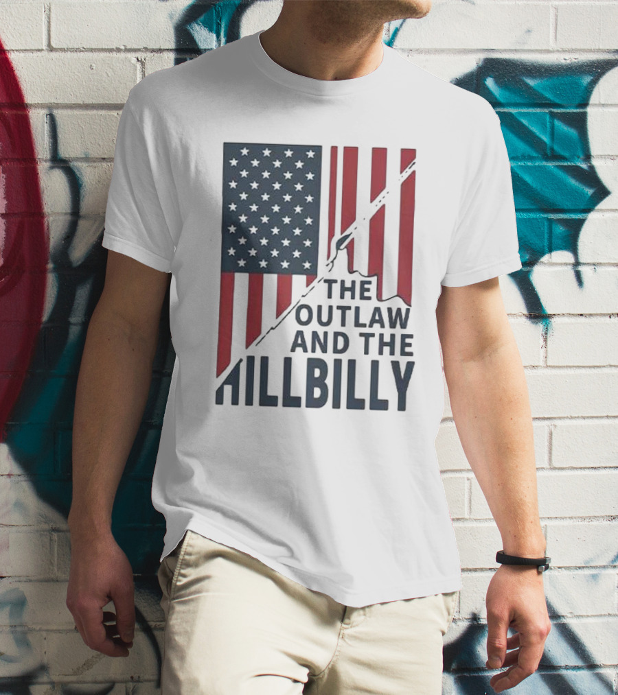 The Outlaw And The Hillbilly American Flag T-Shirt