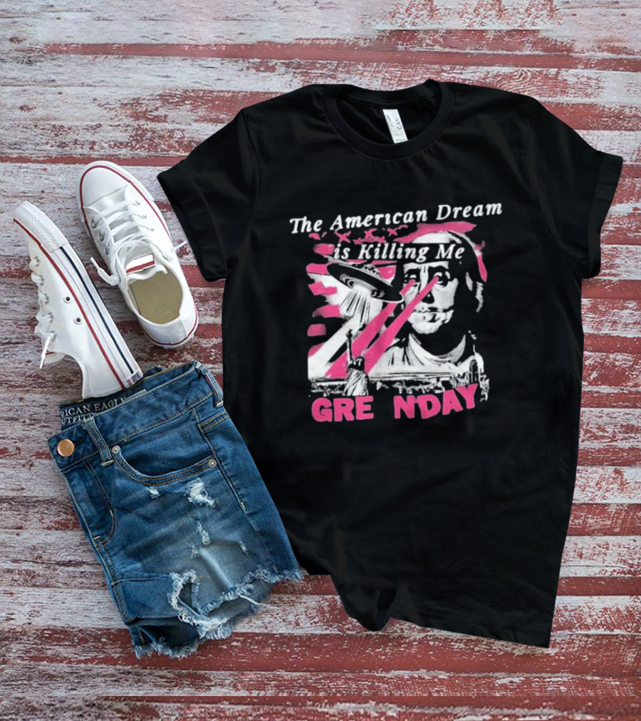 The American Dream Is Killing Me Green Day Statue Of Liberty UFO Beam T-Shirt