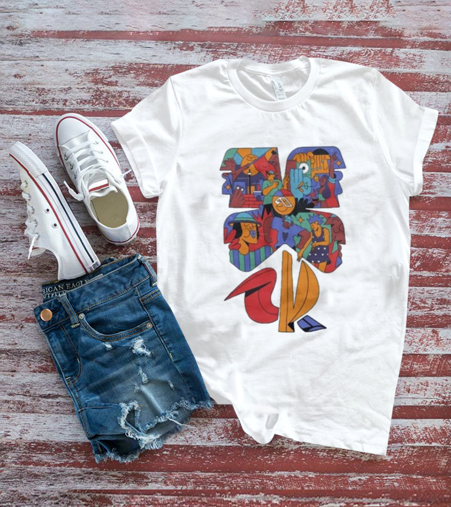 Anjunadeep 024 Yay Abe Abstract Graphic Black T-Shirt