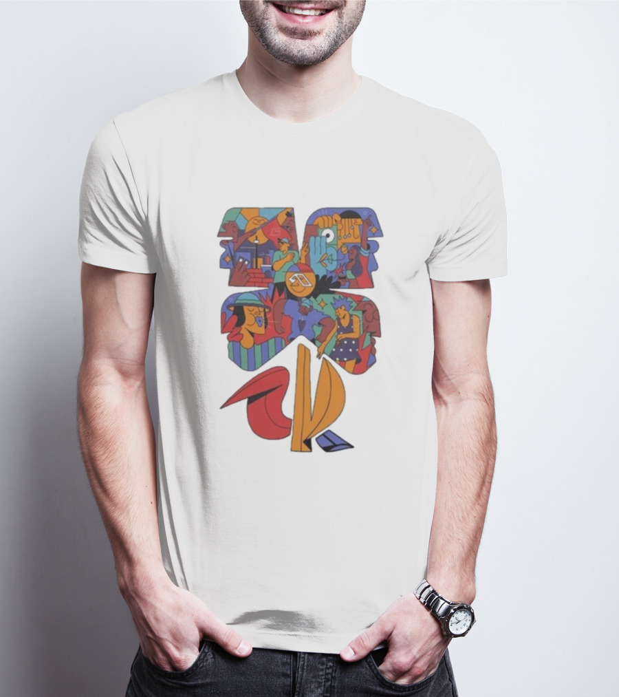 Anjunadeep 024 Yay Abe Abstract Graphic Black T-Shirt