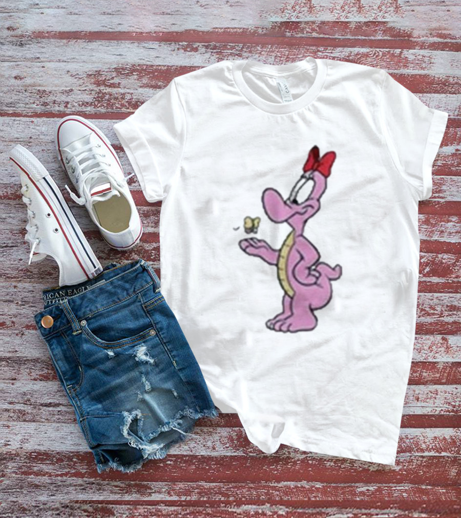 454 Life Baby Yoshi Bow Wearing Cartoon Character With Butterfly T-Shirt