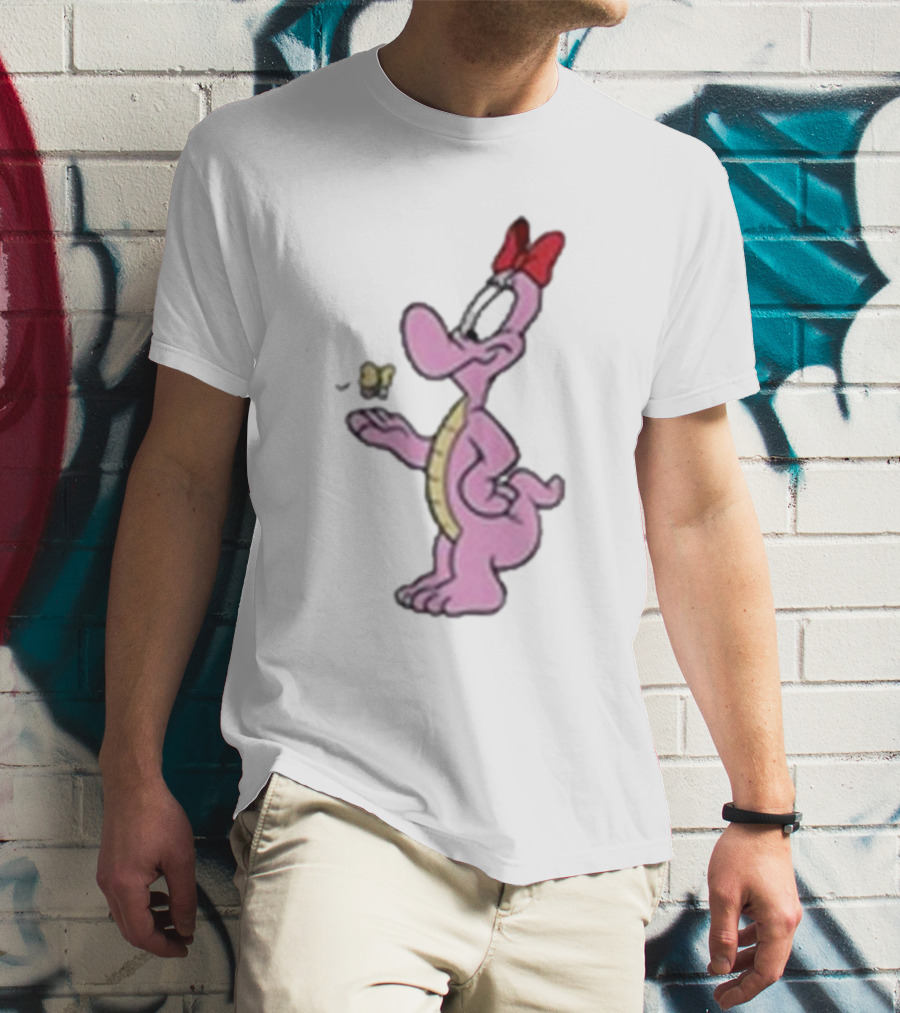 454 Life Baby Yoshi Bow Wearing Cartoon Character With Butterfly T-Shirt