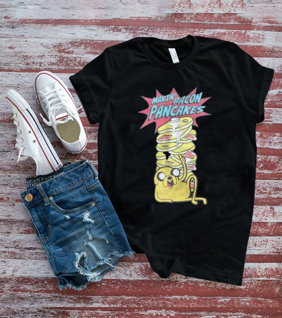 Makin’ Bacon Pancakes Adventure Character Stack T-Shirt