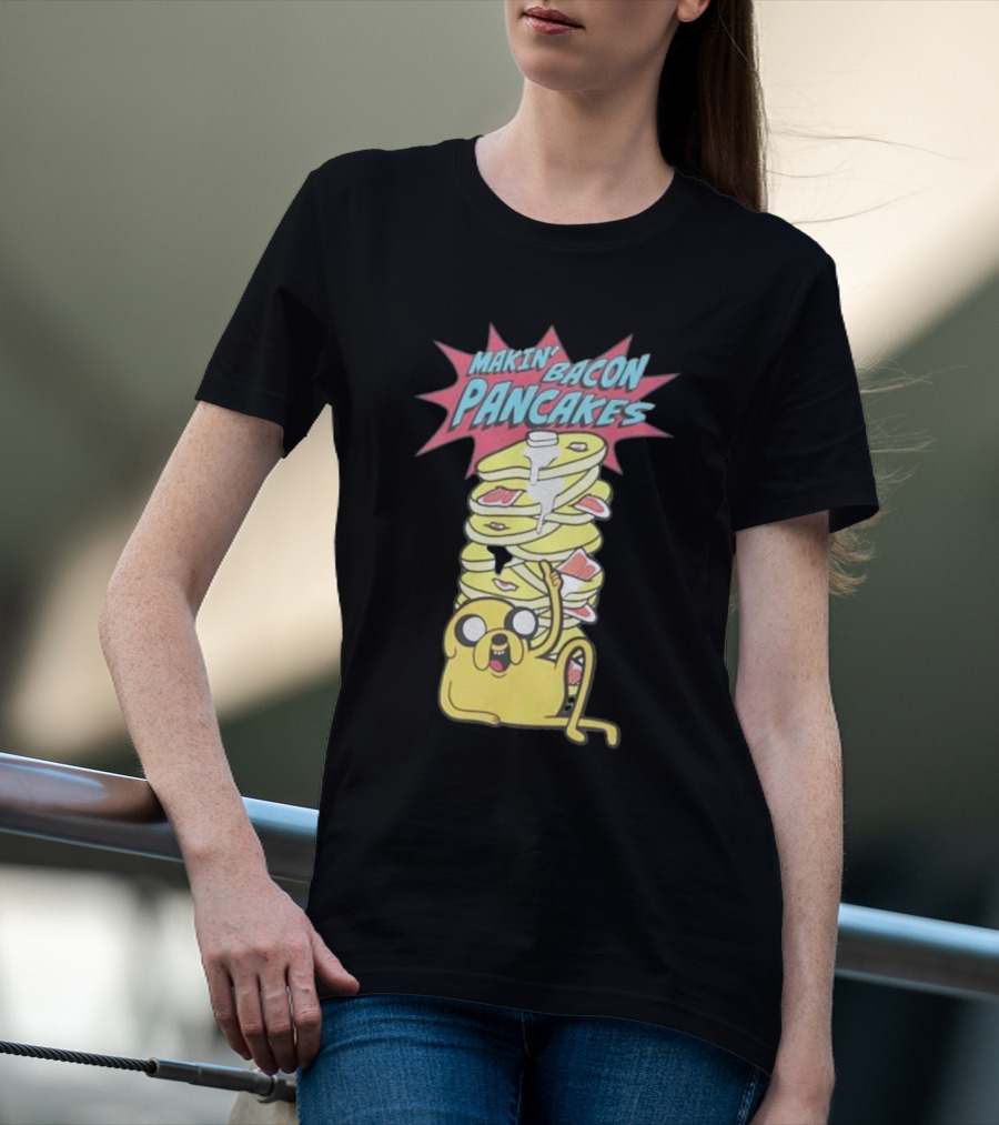 Makin’ Bacon Pancakes Adventure Character Stack T-Shirt