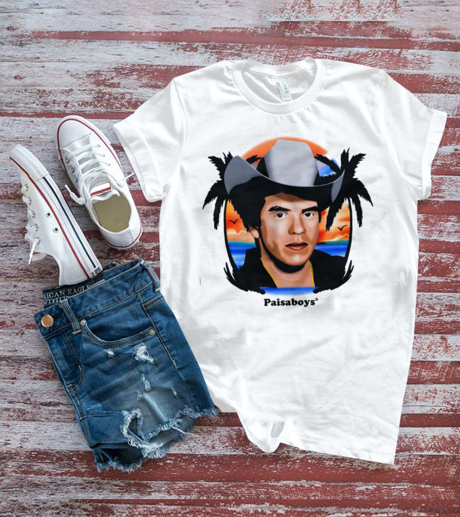 Paisaboys Sinaloa Sunset Cowboy And Tropical Ocean Scene T-Shirt