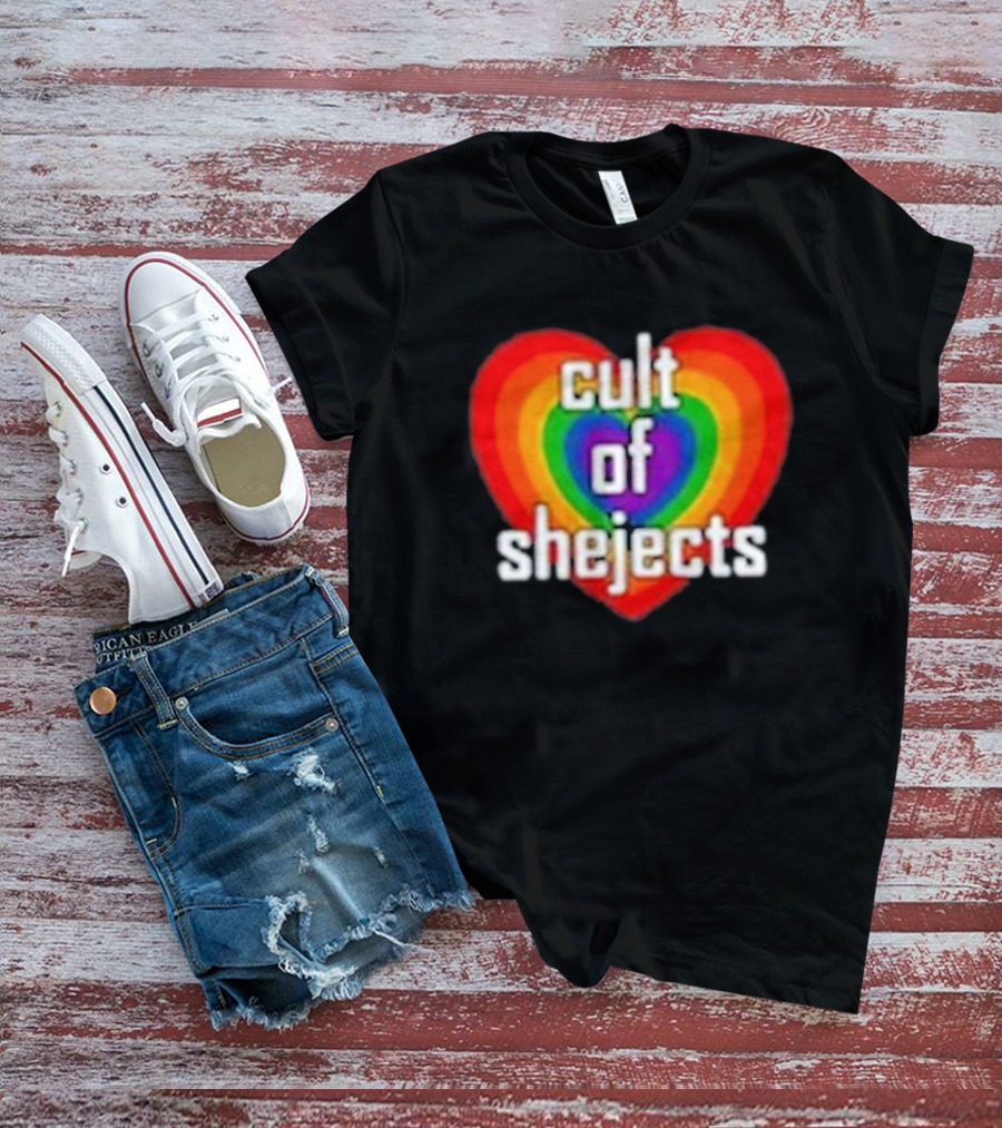 Reel Rejects Cult Of Shejects Heart Rainbow Pride New T-Shirt