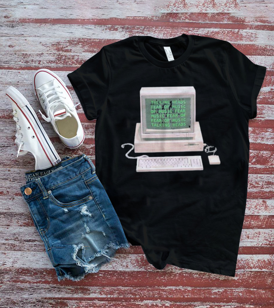 Talking Heads Fear Of Music Retro Computer Screen Display T-Shirt