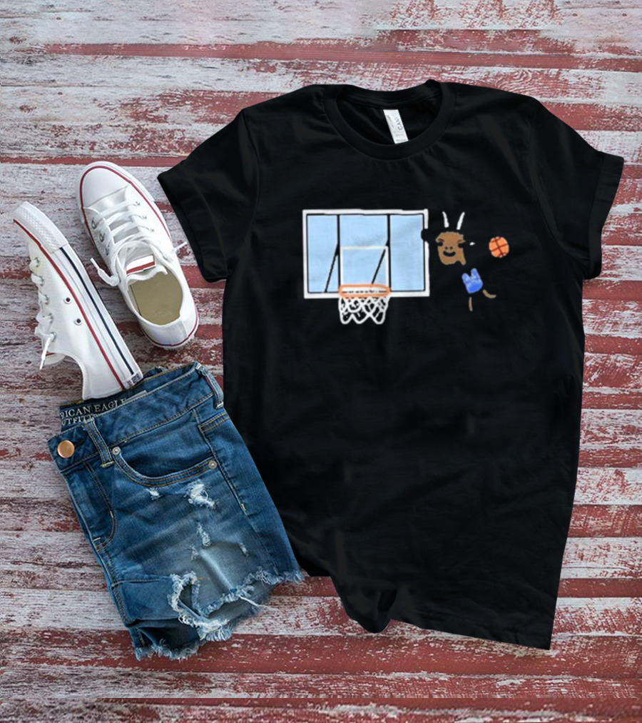 Goat Biles Basketball Dunking Goat With Jersey And Hoop T-Shirt