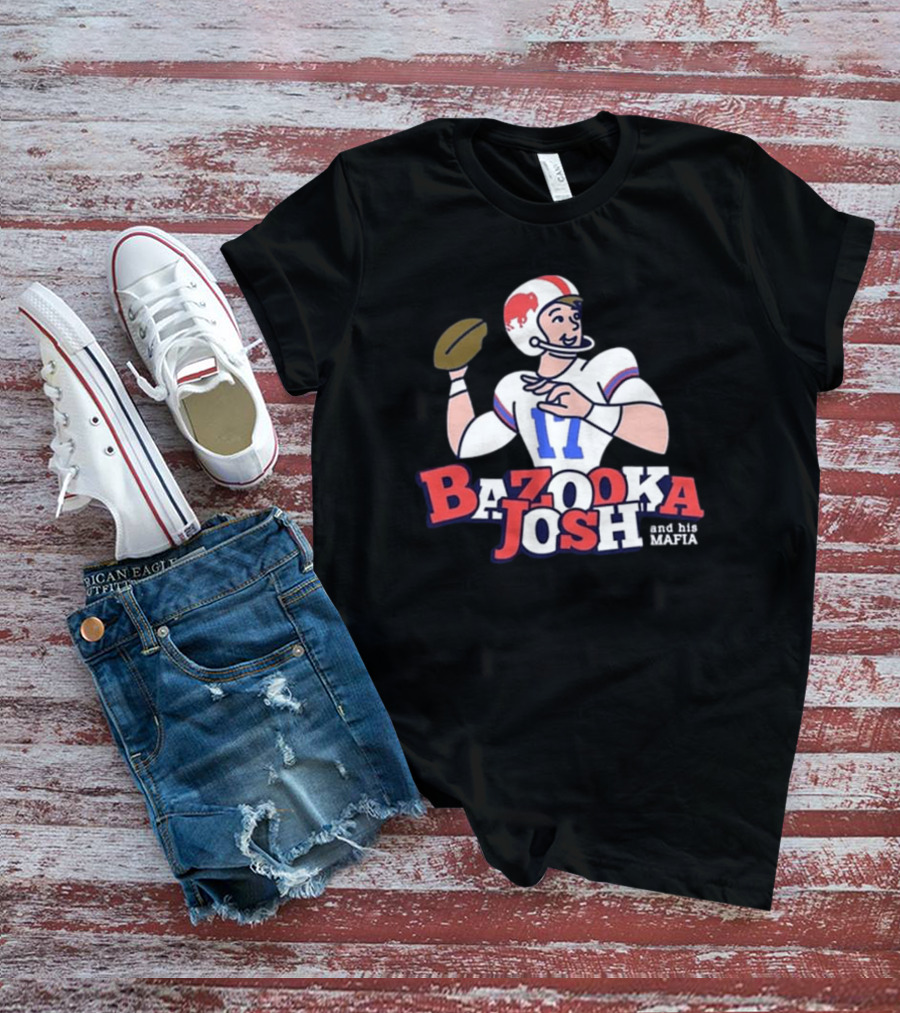 Bazooka Josh And His Mafia Football Throwback Illustration 17 T-Shirt