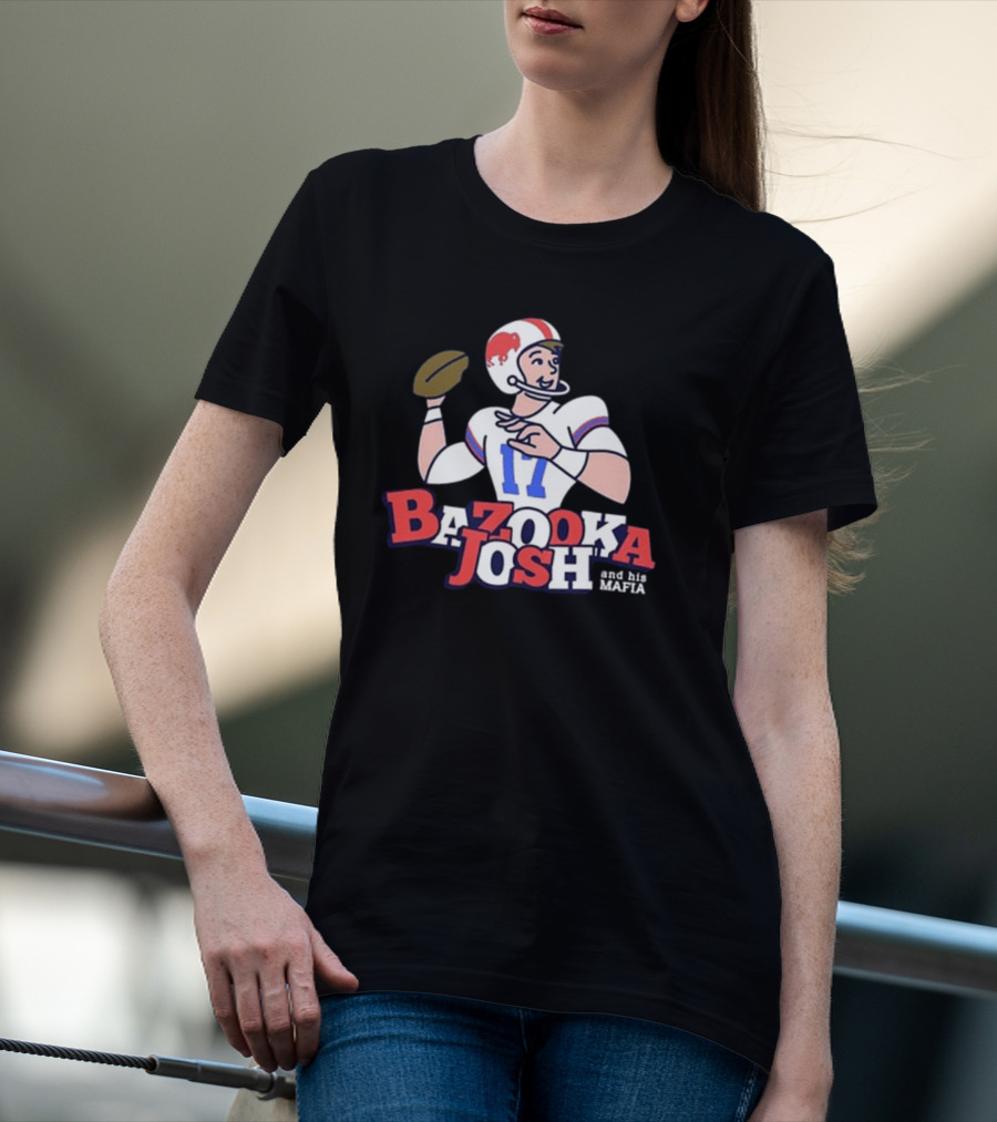 Bazooka Josh And His Mafia Football Throwback Illustration 17 T-Shirt