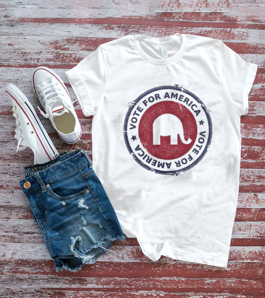 Vote For America Elephant Symbol Double-Circle T-Shirt