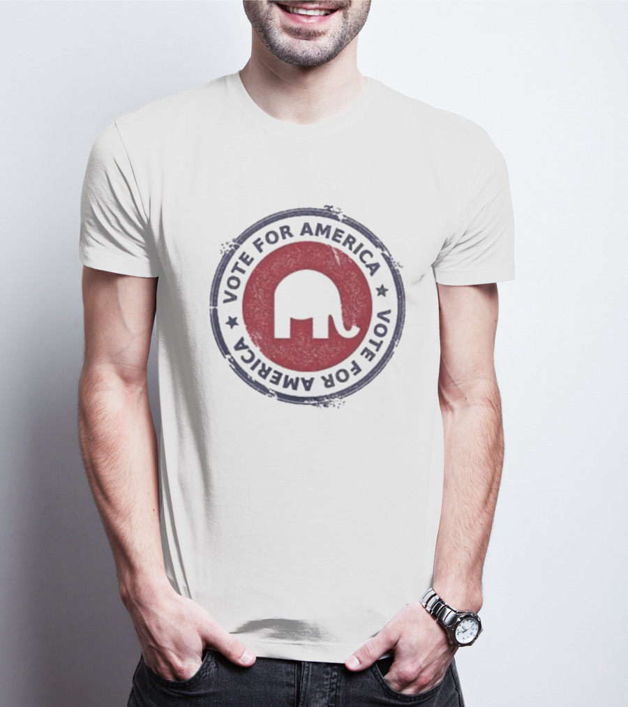Vote For America Elephant Symbol Double-Circle T-Shirt