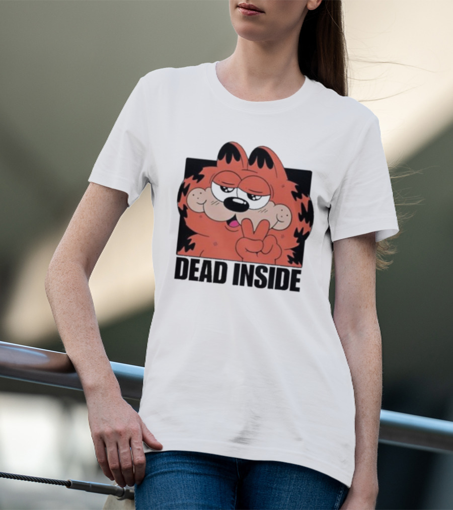 Garfield Dead Inside Peace Sign Sunglasses T-Shirt