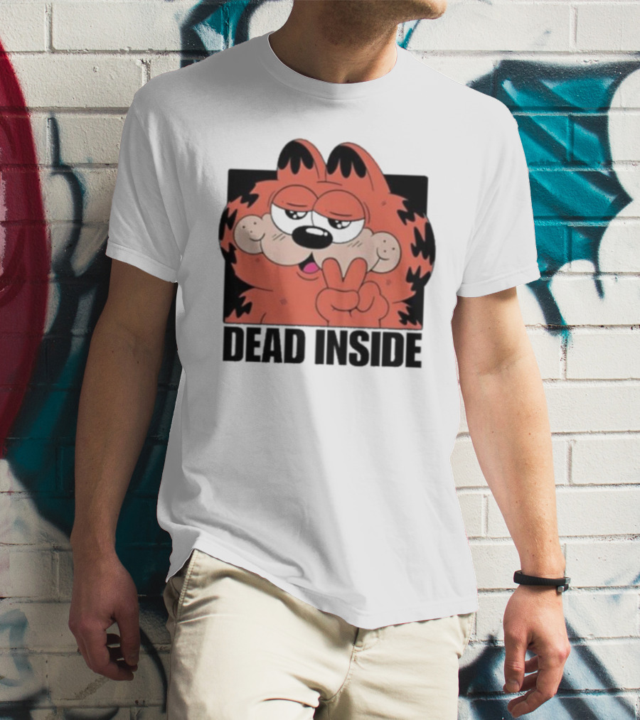 Garfield Dead Inside Peace Sign Sunglasses T-Shirt