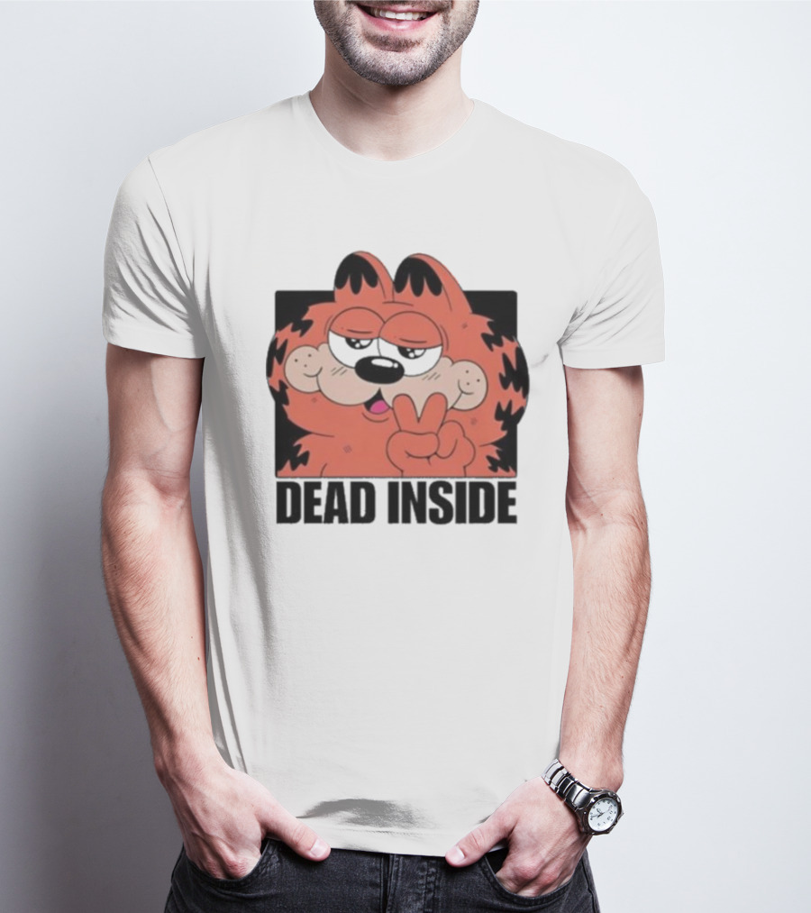 Garfield Dead Inside Peace Sign Sunglasses T-Shirt