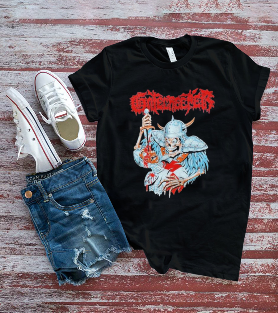 Gatecreeper Skeleton Warrior Stabbing T-Shirt