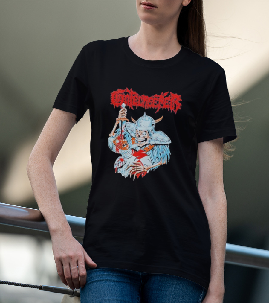 Gatecreeper Skeleton Warrior Stabbing T-Shirt