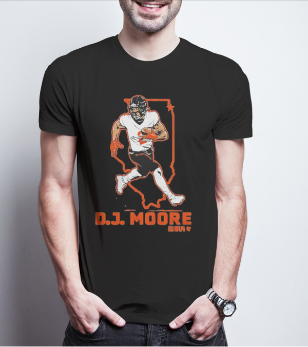 D.J. Moore Illinois Football NFPA Player Outline T-Shirt
