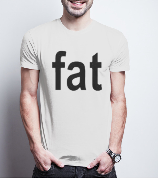 Dorkchop Fat Brat Minimalist Text Black T-Shirt