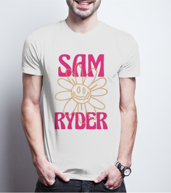 SAM RYDER Daisy Smiley Flower Pink Yellow T-Shirt