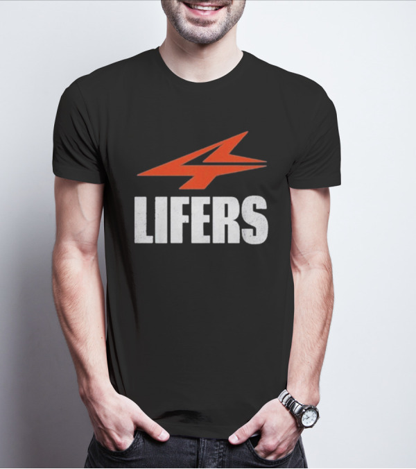 Druski 4Lifers 4 Lifers Red Lightning Bolt T-Shirt