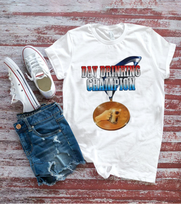 Day Drinking Champion Medal Beer Mug Fun T-Shirt