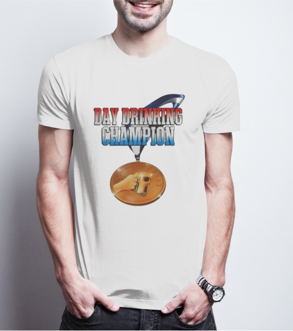 Day Drinking Champion Medal Beer Mug Fun T-Shirt