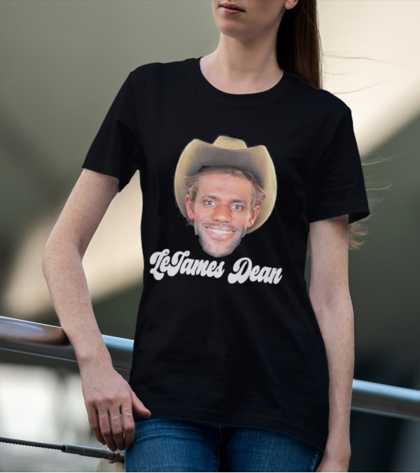 LeJames Dean Funny Ahh Tees Cowboy Hat Face T-Shirt