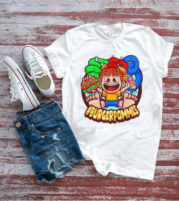 Lukasbs Burgerpommes Wasserpark Kids Fun Graphic With Slides And Snacks T-Shirt