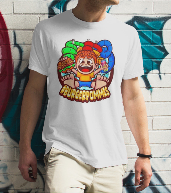 Lukasbs Burgerpommes Wasserpark Kids Fun Graphic With Slides And Snacks T-Shirt