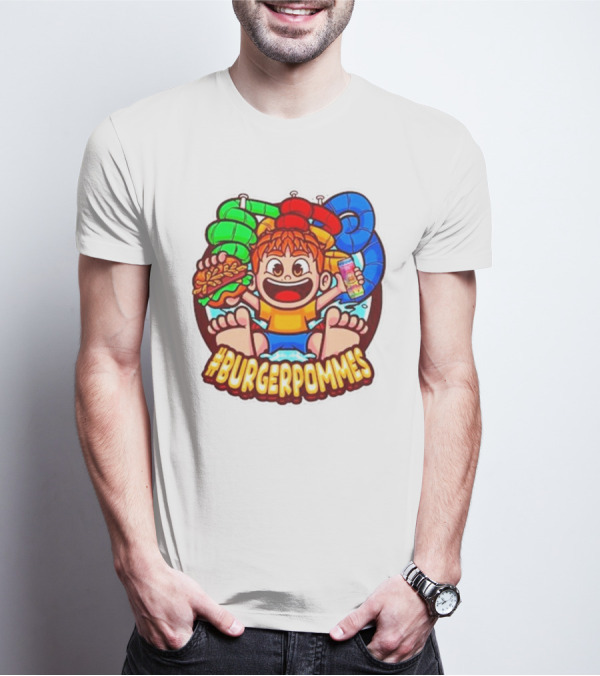Lukasbs Burgerpommes Wasserpark Kids Fun Graphic With Slides And Snacks T-Shirt